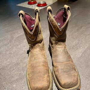 Rocky Brown Cowboy Western Boots Square Toe